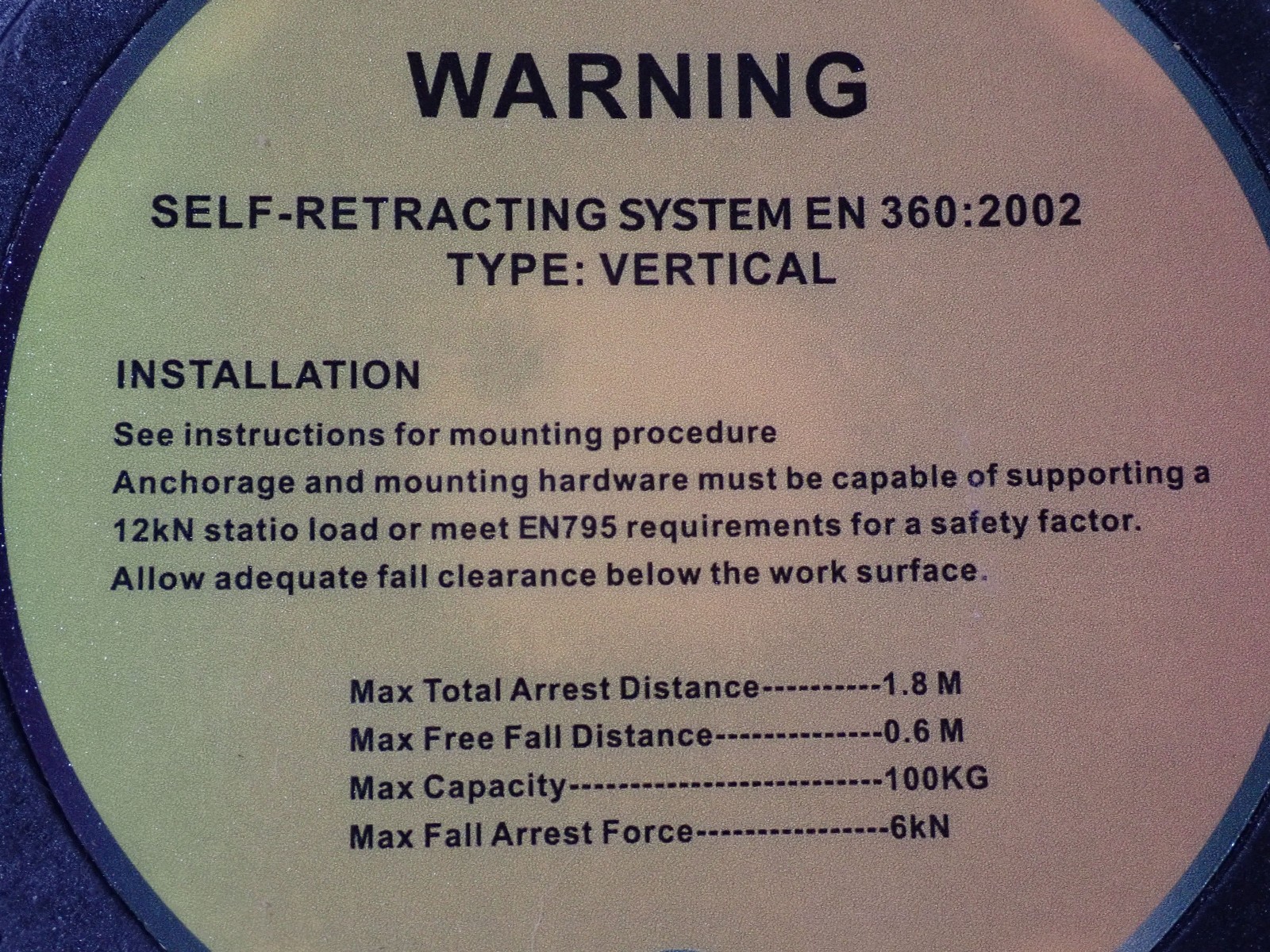 Fall Protection Arrester Retractable Lanyard 10FT Construction Self-Retracting