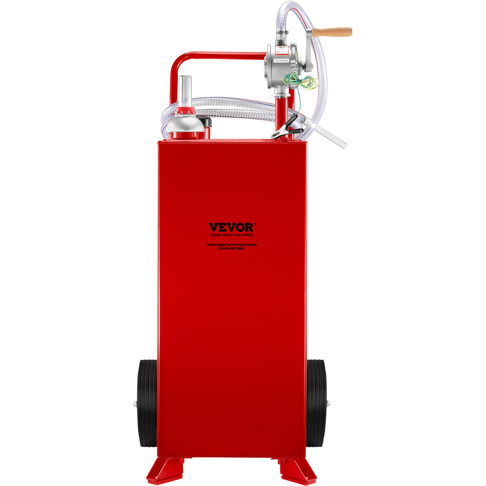 30 Gallon Gas Fuel Diesel Caddy Transfer Tank Container w/ Rotary Pump 10ft Hose