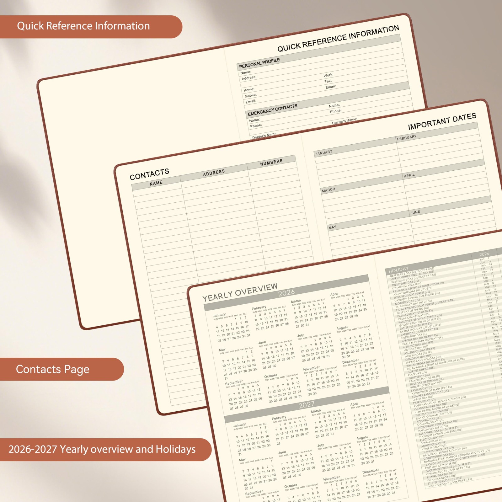 2026 Planner – 2026 Planner Weekly and Monthly, Jan.2026 – Dec.2026, 9″ x 11″