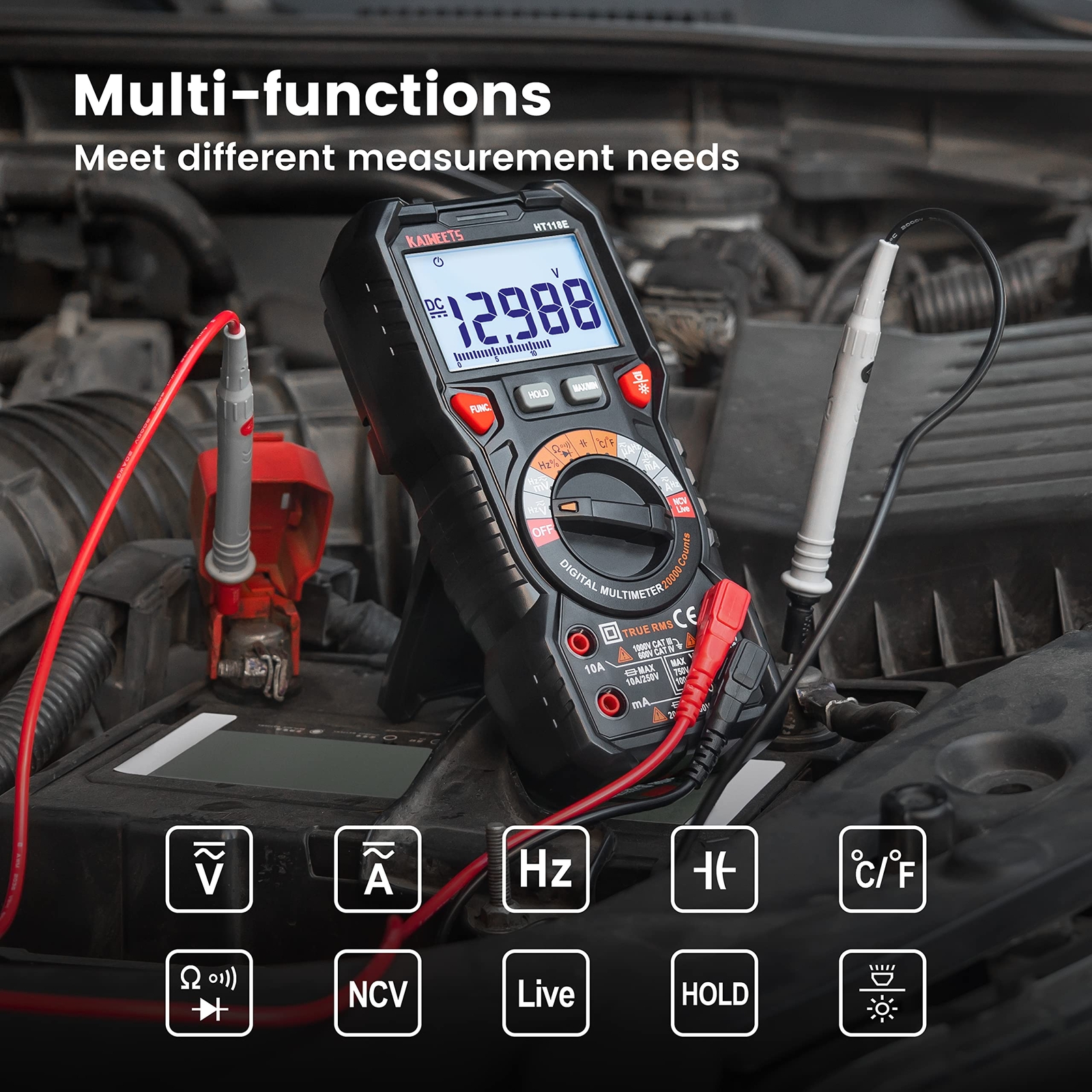 KAIWEETS HT118E Digital Multimeter TRMS 20000 Counts with Higher Resolution