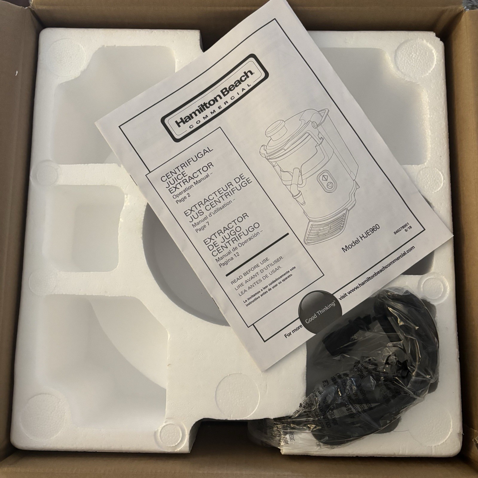 Commercial Juicer Centrifugal Juice Extractor HJE960 R Hamilton Beach