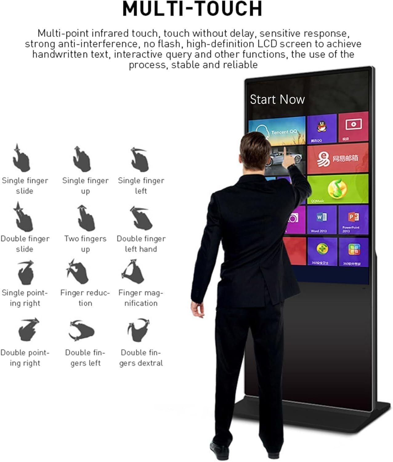 Commercial LCD Screen Digital Signage Display Non-Touchscreen Advertizing iosks