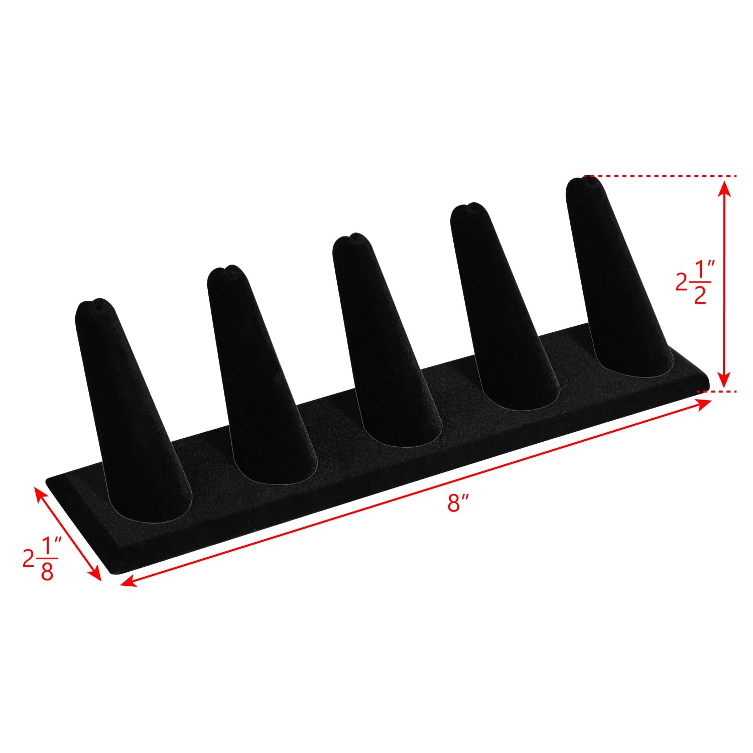MOOCA 2 Pcs Set Ring Organizer for 8″W x 2 1/8″D x 2 1/2″H, 1) Black Velvet