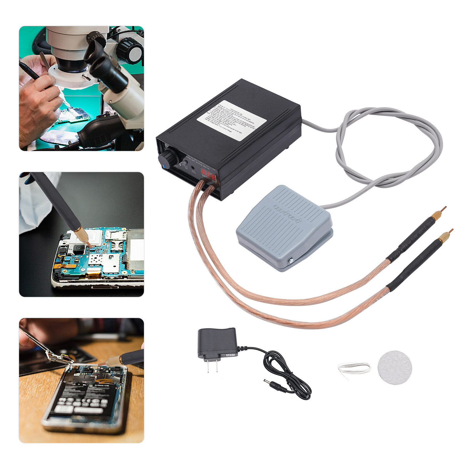 Double Pulse Spot Welding Machine Tabletop Spot Welder w/ Pedal Switch 8000W