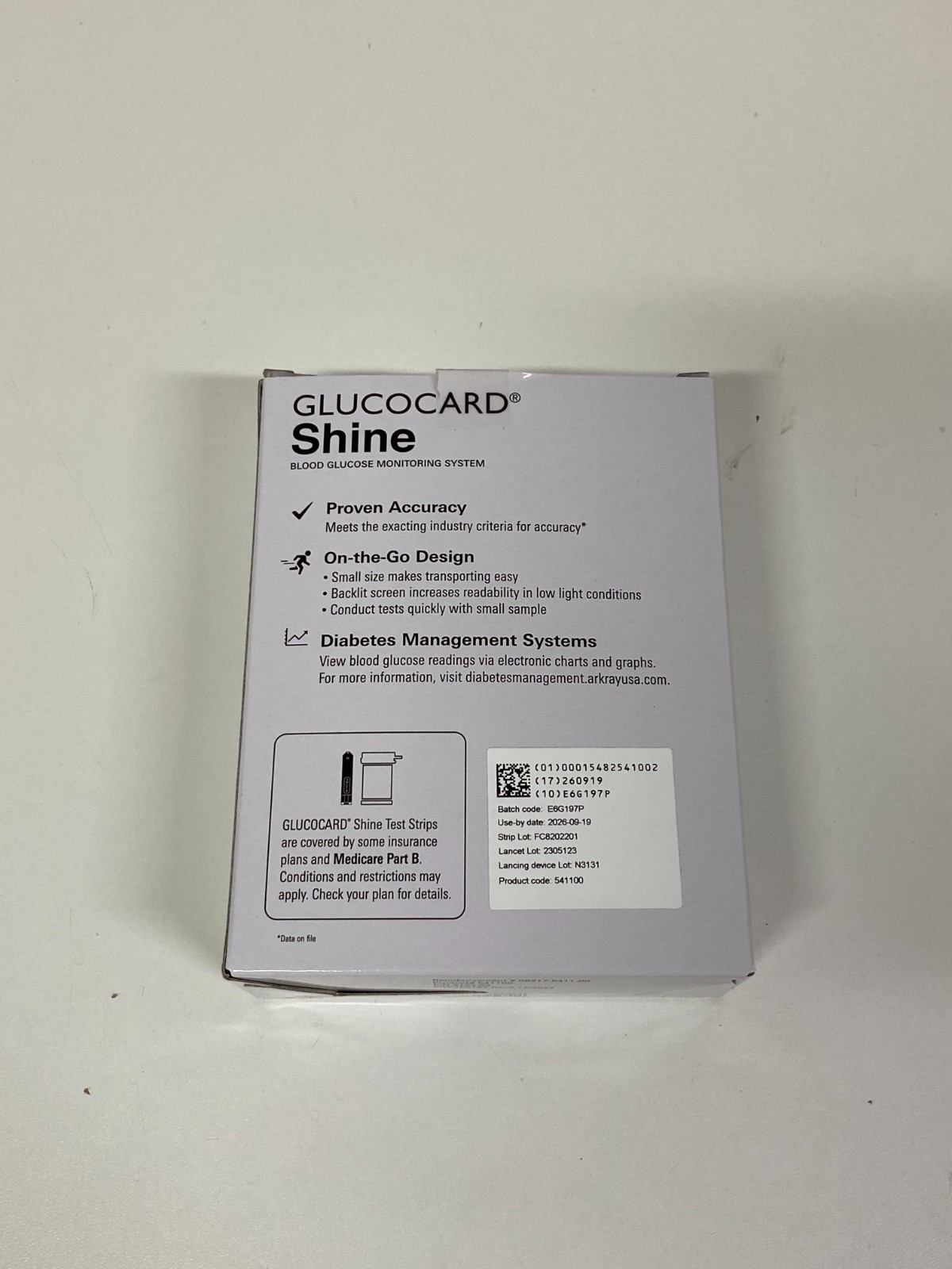 ARKRAY USA Glucocard Shine E6G197P Exp.2026-09 (*CC32*)