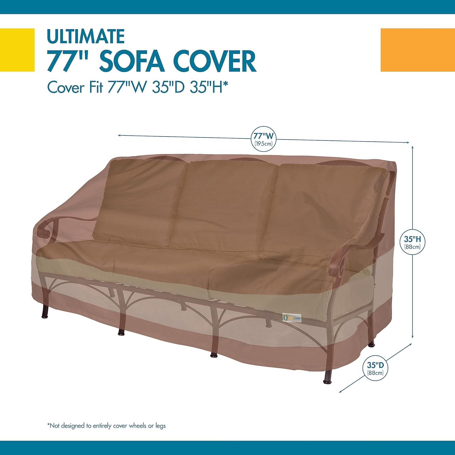 Duck Covers Ultimate Waterproof 79W x 37"D x 35"H, Mocha Cappuccino