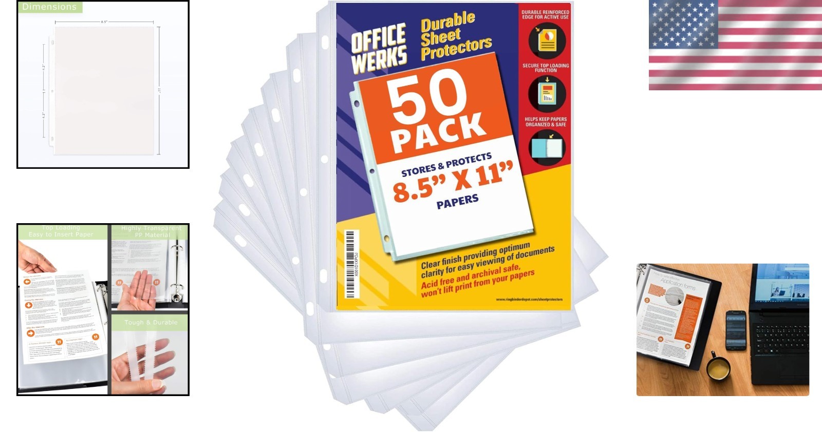 50 Pack Heavyweight Clear Sheet Protectors 8.5 x 11 – Archival Safe & Acid-Free