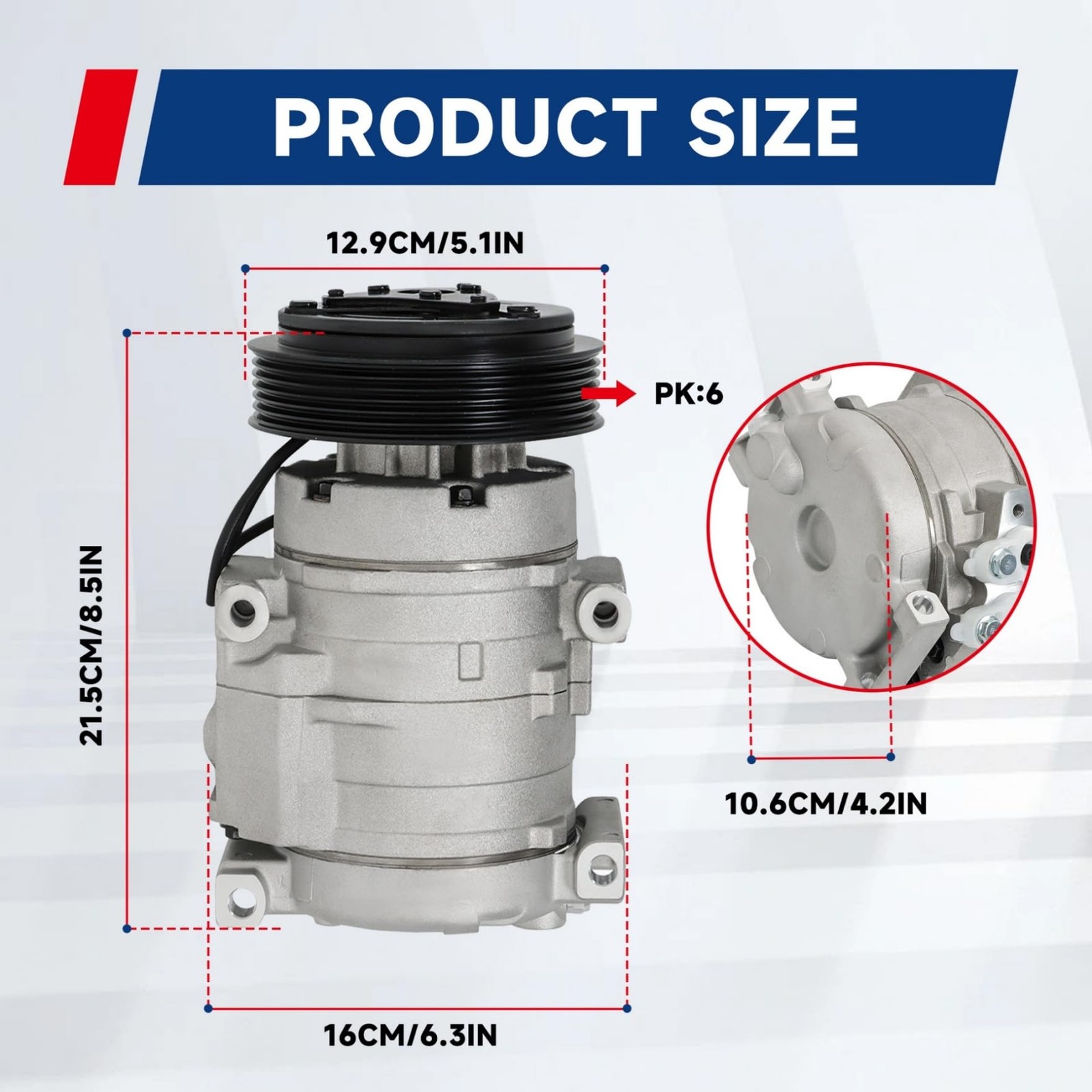 Waltyotur Ac Compressor A/C Clutch Co 10736C Replacement For Mdx Tl Accord