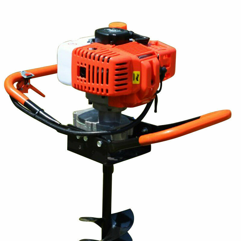 72CC/52CC Post Hole Digger Gas Powered Earth Auger Borer Ground w/ 4″ 6″ 8″ Bits