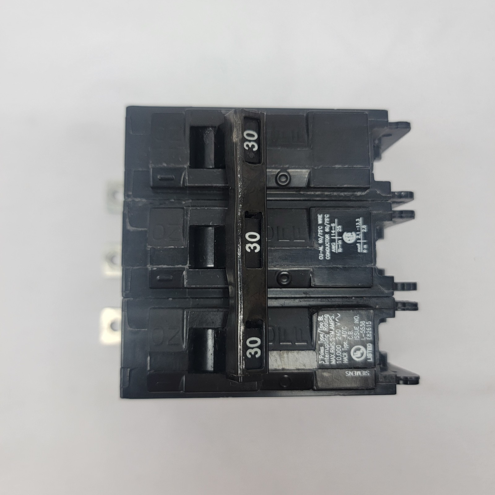 Siemens 30A 240V 3-Pole Bolt-On Circuit Breaker #B330