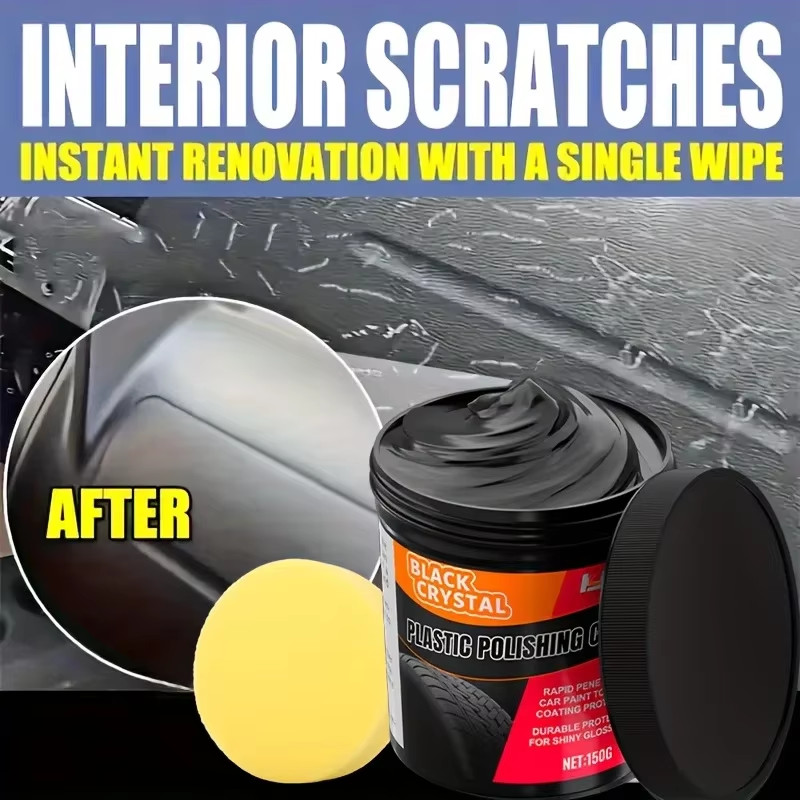 150g Plastic & Rubber Repair Paste – Black Crystal Polish for Car Scratches, Tir