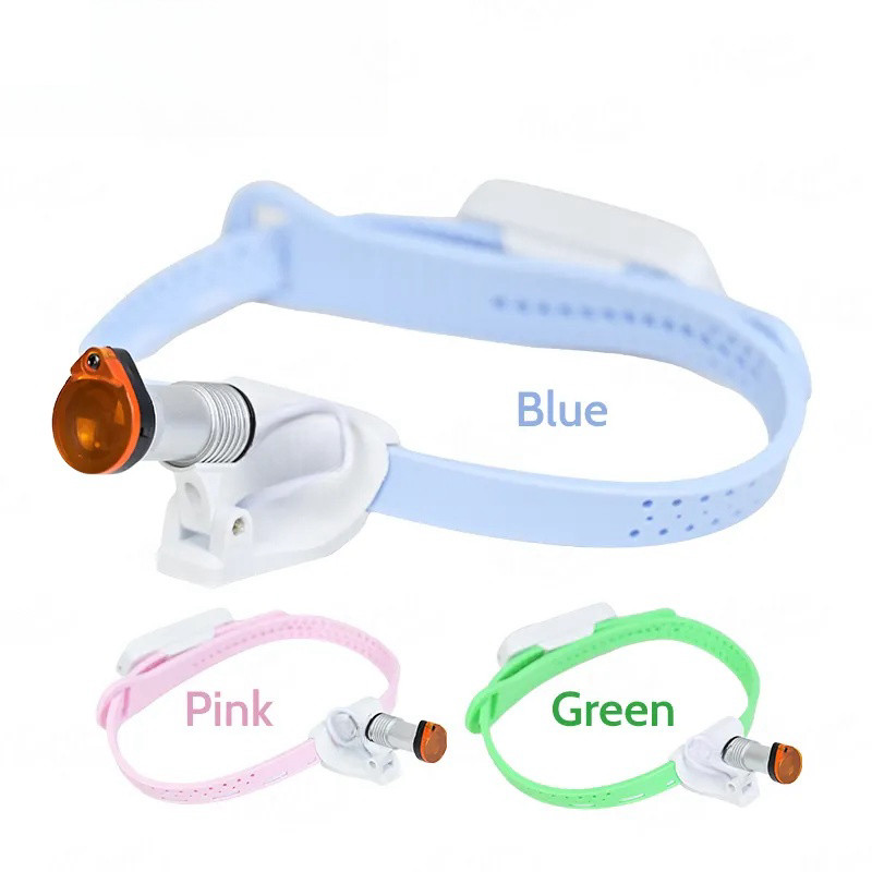 Dental Medical Wireless 5W LED Head Light Utra-light ENT Headband Headlight Blue