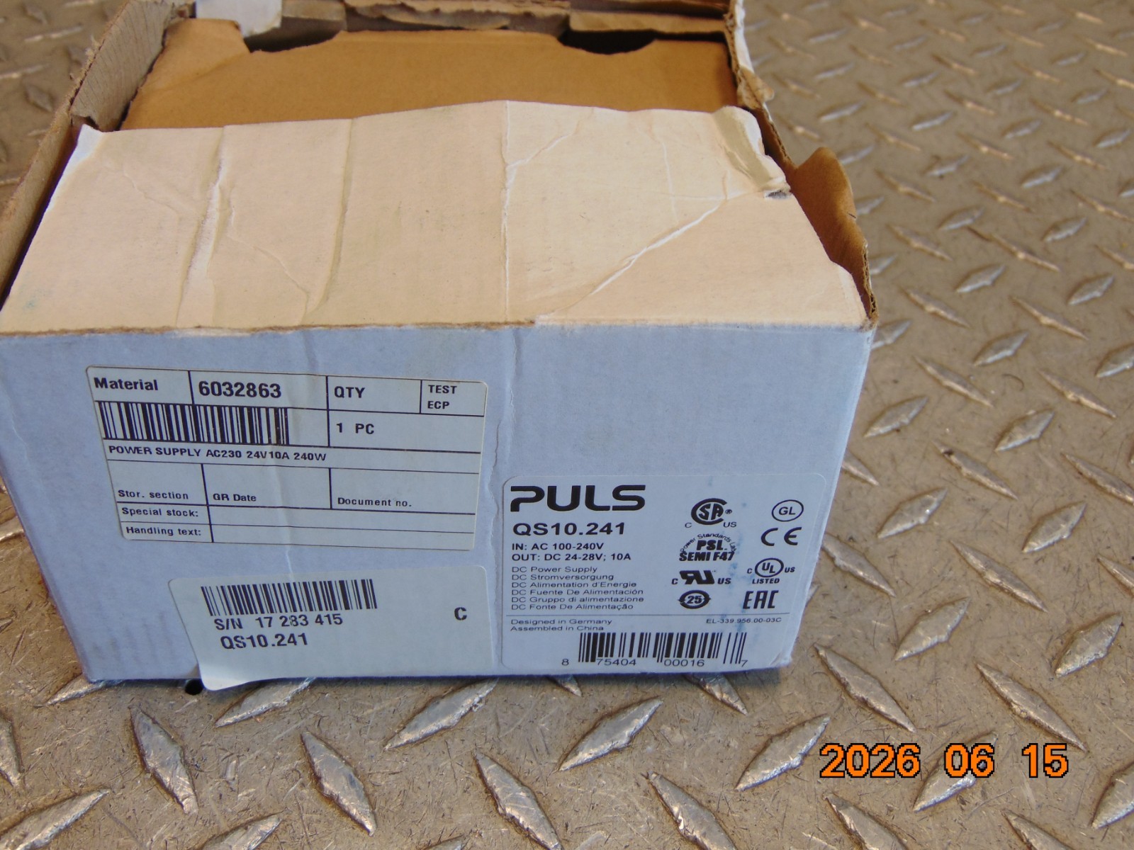 PULS QS10.241 POWER SUPPLY 1-PHASE 24V 10A 240W