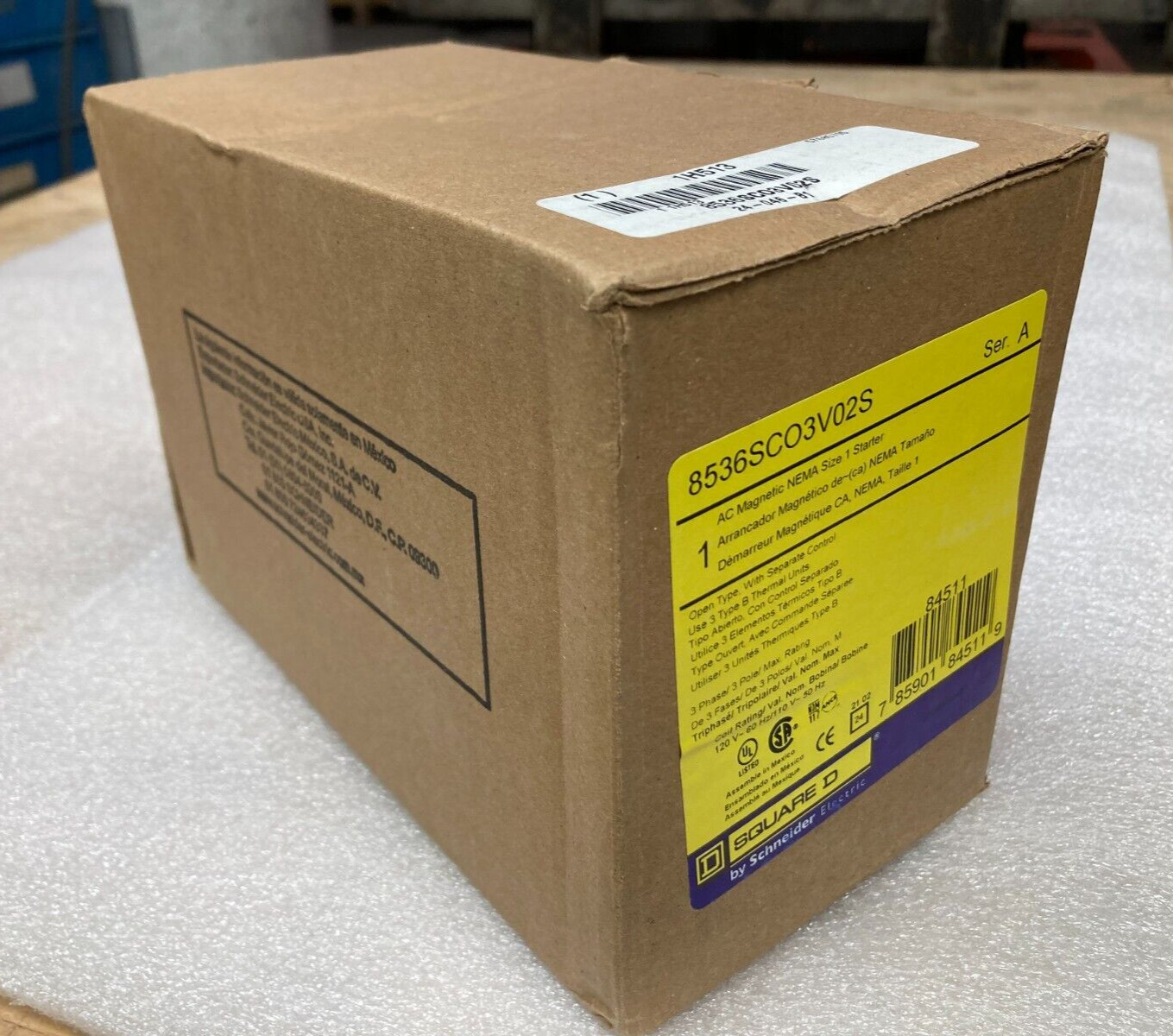Square D 8536SCO3V02S AC Magnetic NEMA Size 1 Starter – NEW