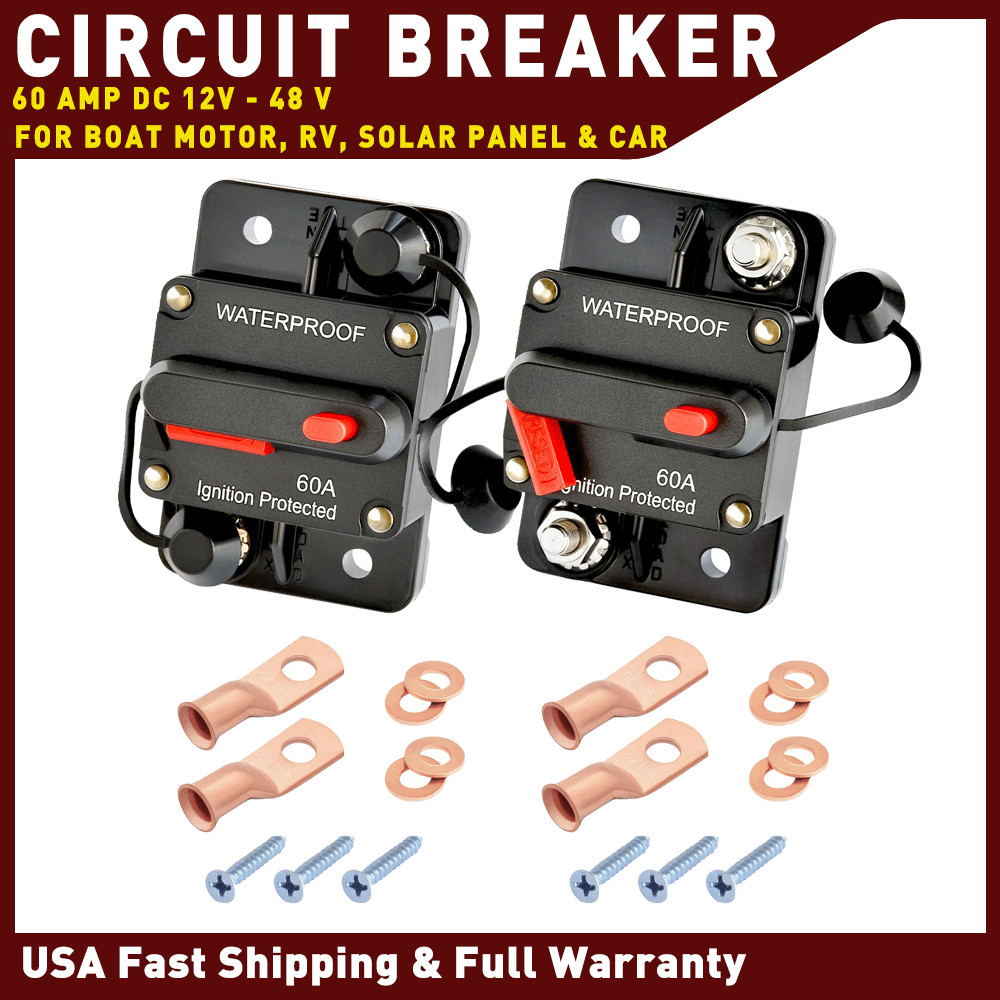 2X Automotive Marine Fuse Holder 12V-48V Trolling Motor Battery Safety Component