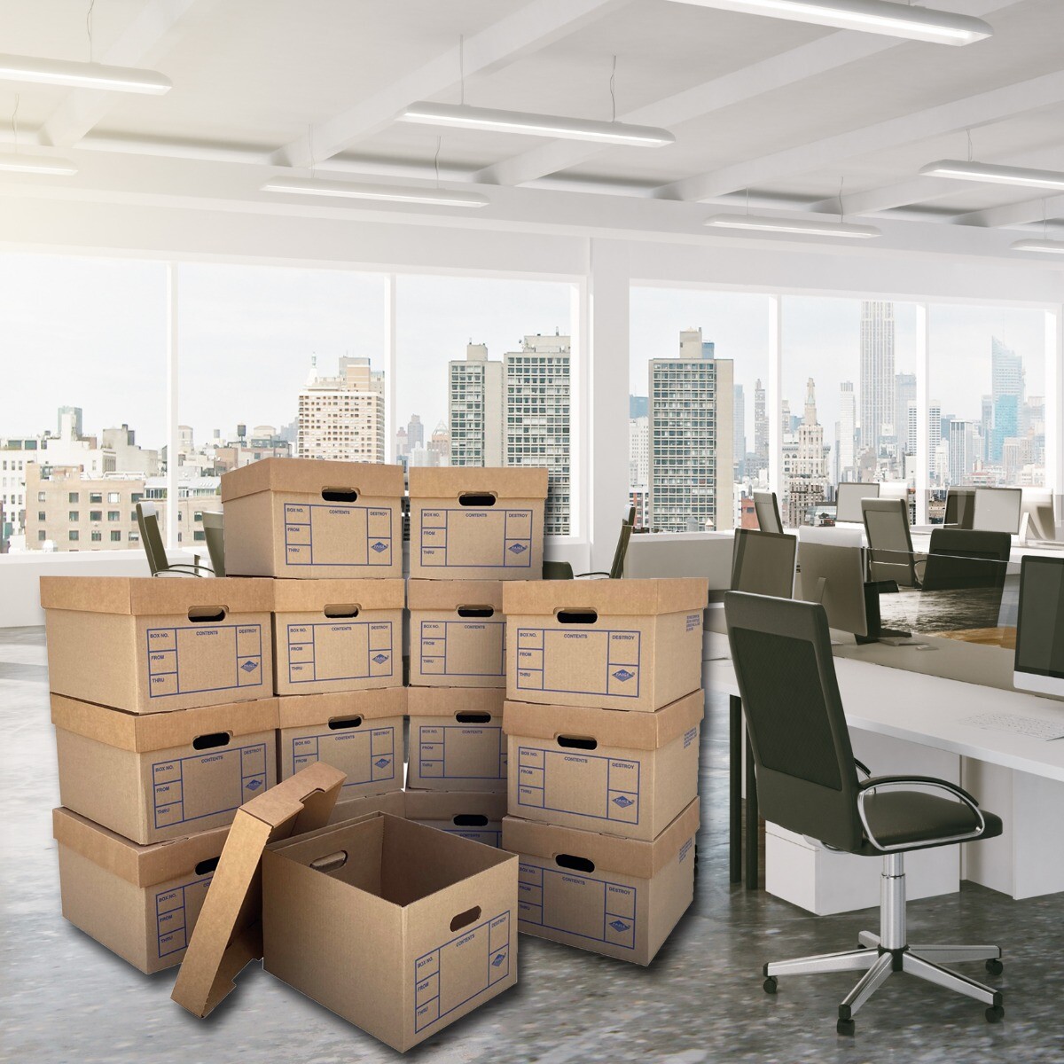 UBMOVE File Boxes 200# Strength, Small, 15″ x 12″ x 10″, 15 Pack