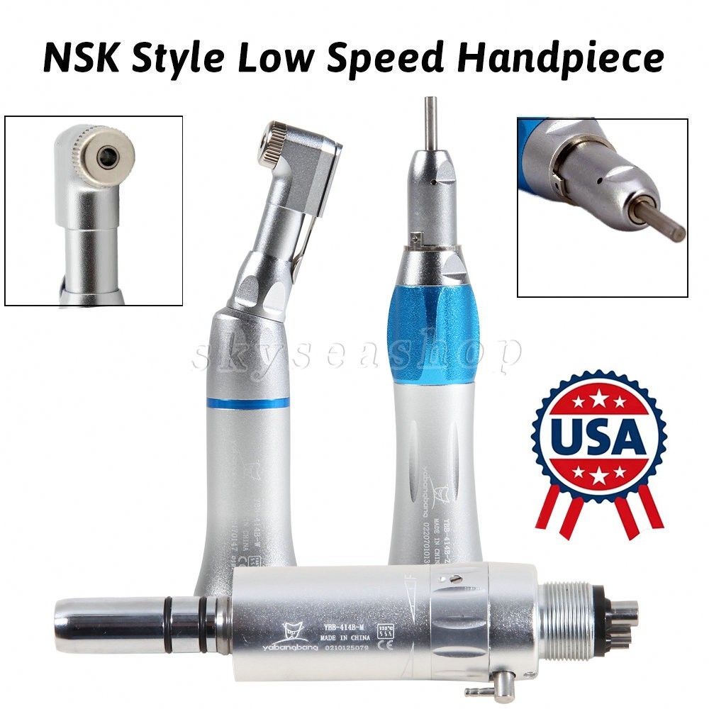 NSK Style Dental Contra Angle Straight Air Motor 4H Slow Speed Handpiece FAST