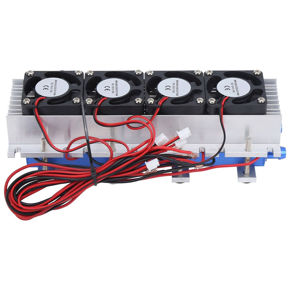 4 Chip Refrigerator Thermoelectric Peltier Cooler Water Cooling Device 12V/288W