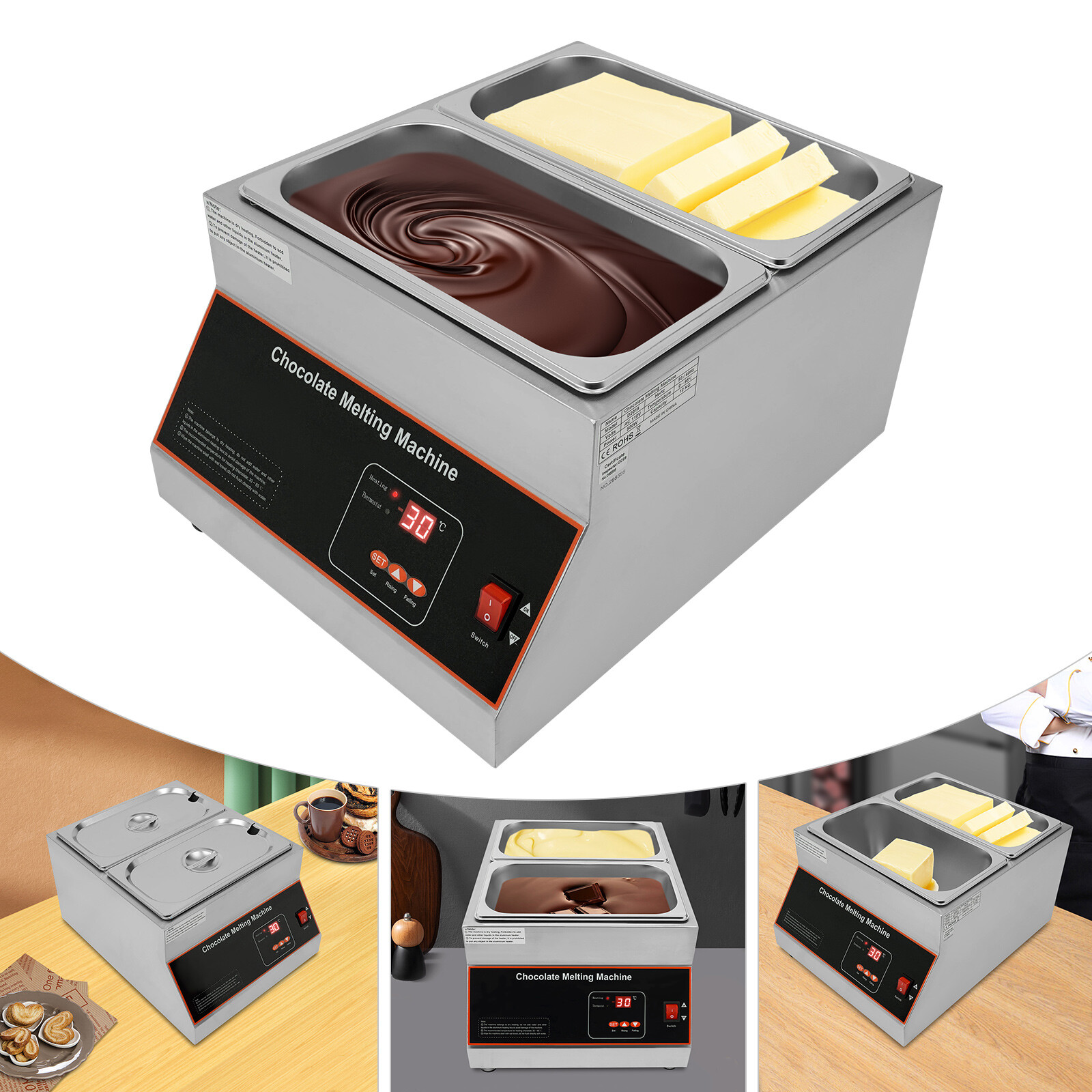 Professional Chocolate Melting Machine Electric Chocolate Melting Pot 26.46 LBS