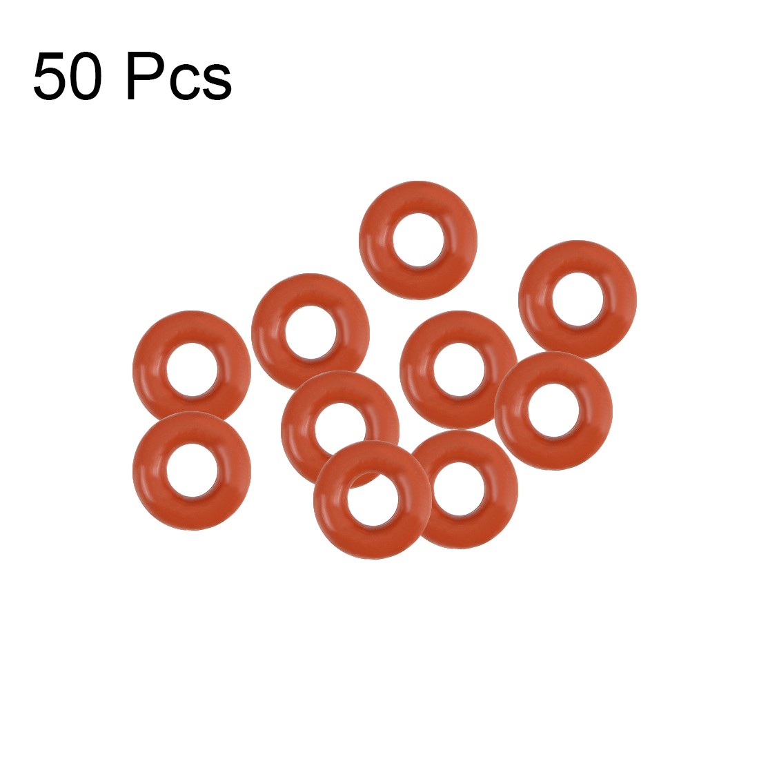 5mm OD, 2mm Inner Dia,1.5mm Width Silicone O-Ring Red，Seal Gasket，50pack