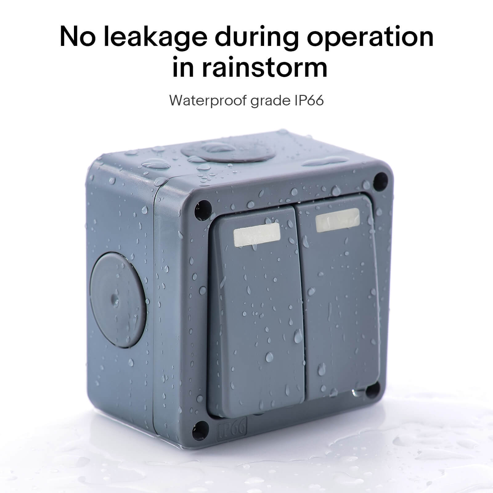 Outside Light Switch 2 Gang 2 Way Outdoor Weatherproof Waterproof Switch IP66