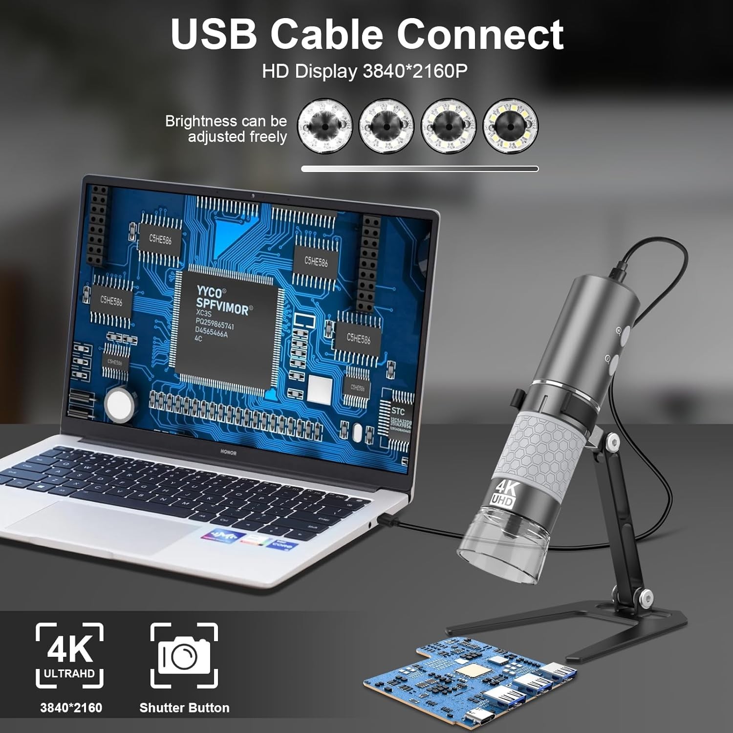 Portable 4K HD Digital Microscope – Wi-Fi Enabled for PC and Smartphone Use
