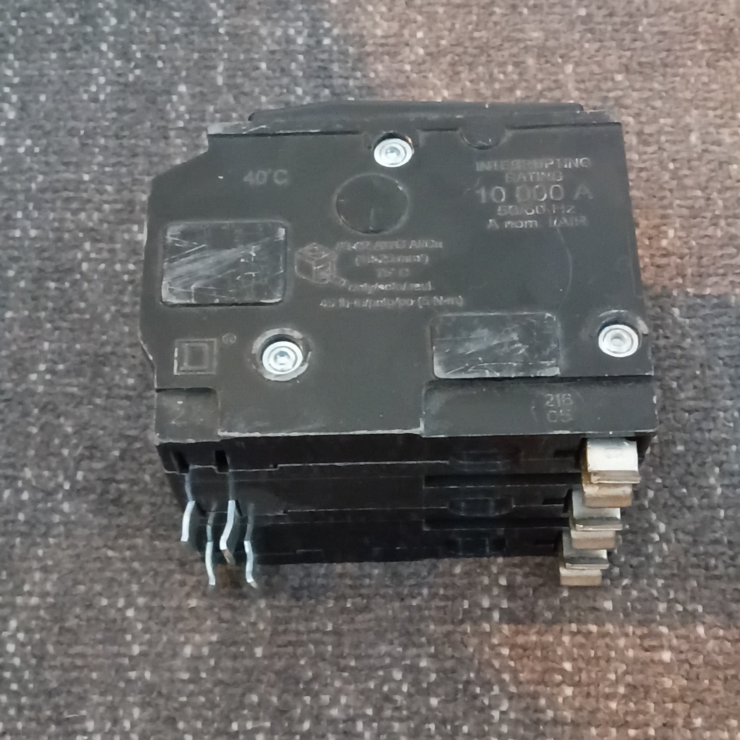Square D 60A Circuit Breaker 240V AC Plastic Analog Mechanical