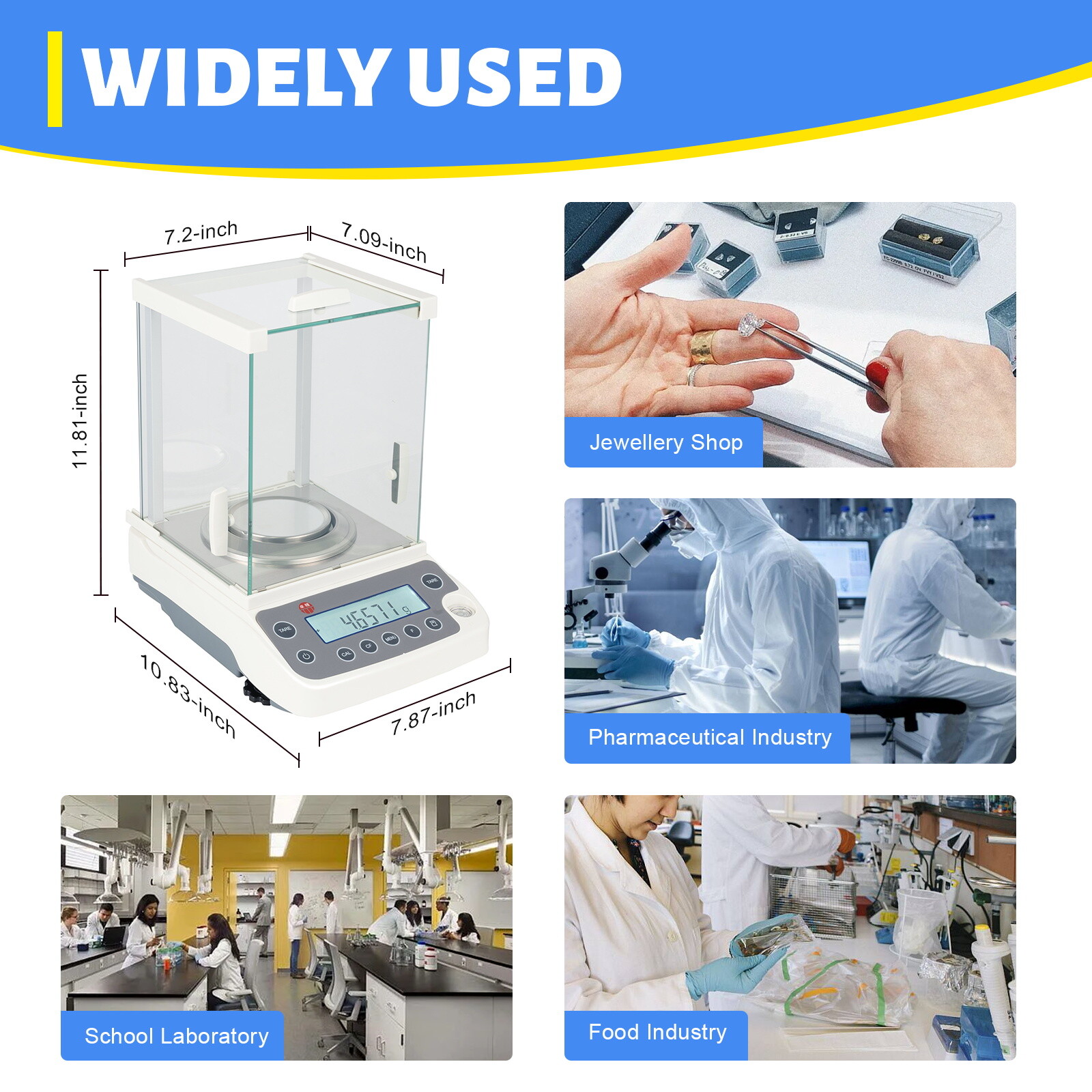 120 x 0.0001g 0.1mg Digital Electronic Analytical Balance Precision Lab Scale