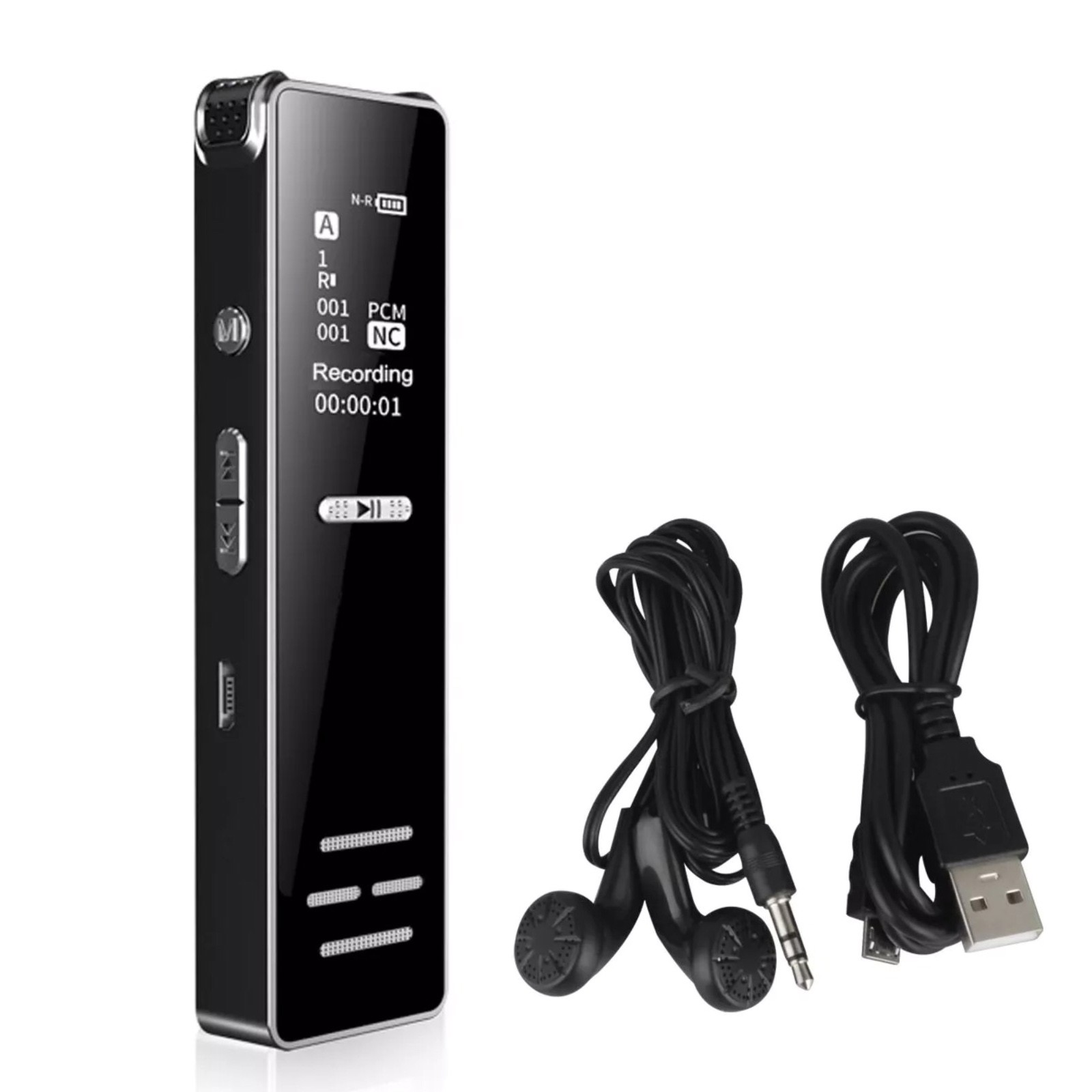 128GB Voice Recorder with OLED Screen – HD Voice Activated Recorder & MP3 Player