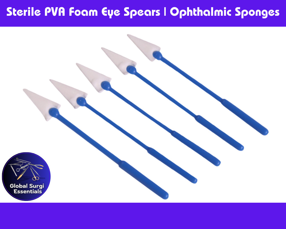 Sterile Eye Spears PVA Foam Sponge – 5 Pieces per Pack, 50 Packs, Ophthalmic Use