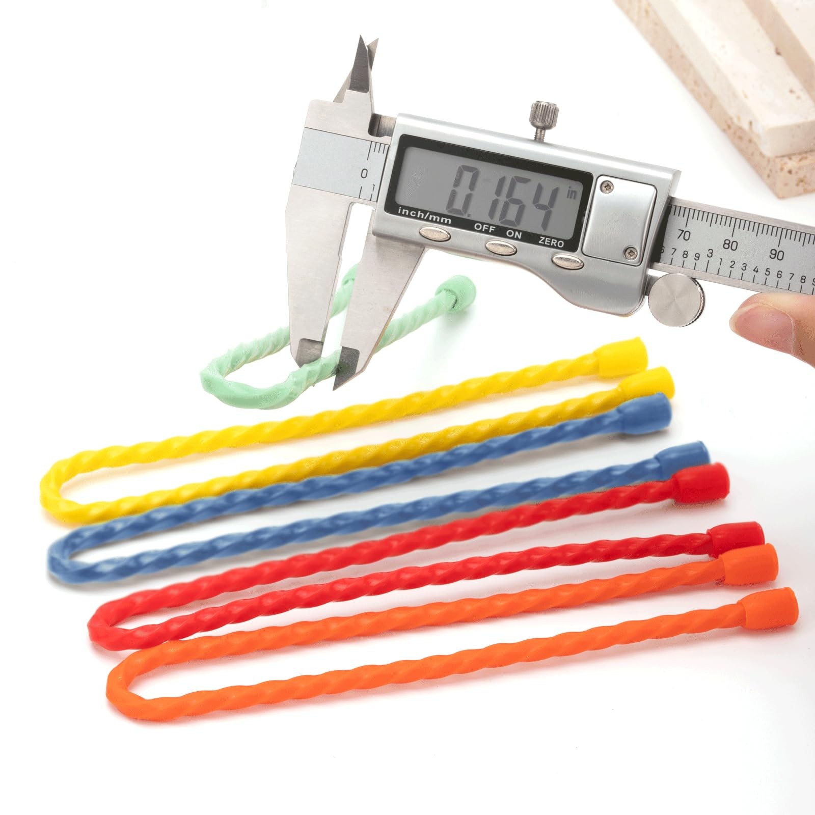 Gesipor 10 PCS 18-Inch Silicone Cable Ties – Reusable Twist Ties Bendable Steel-