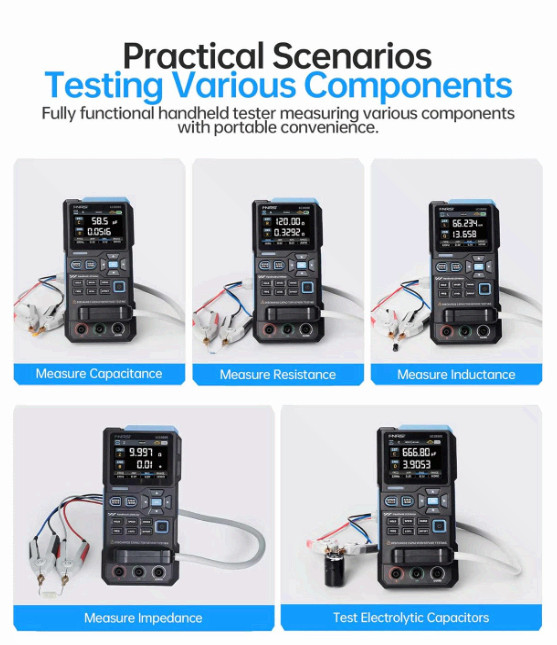 LC1020E 100kHz LCR Meter, ESR/Q/D Tester with 2.8″ Color Display