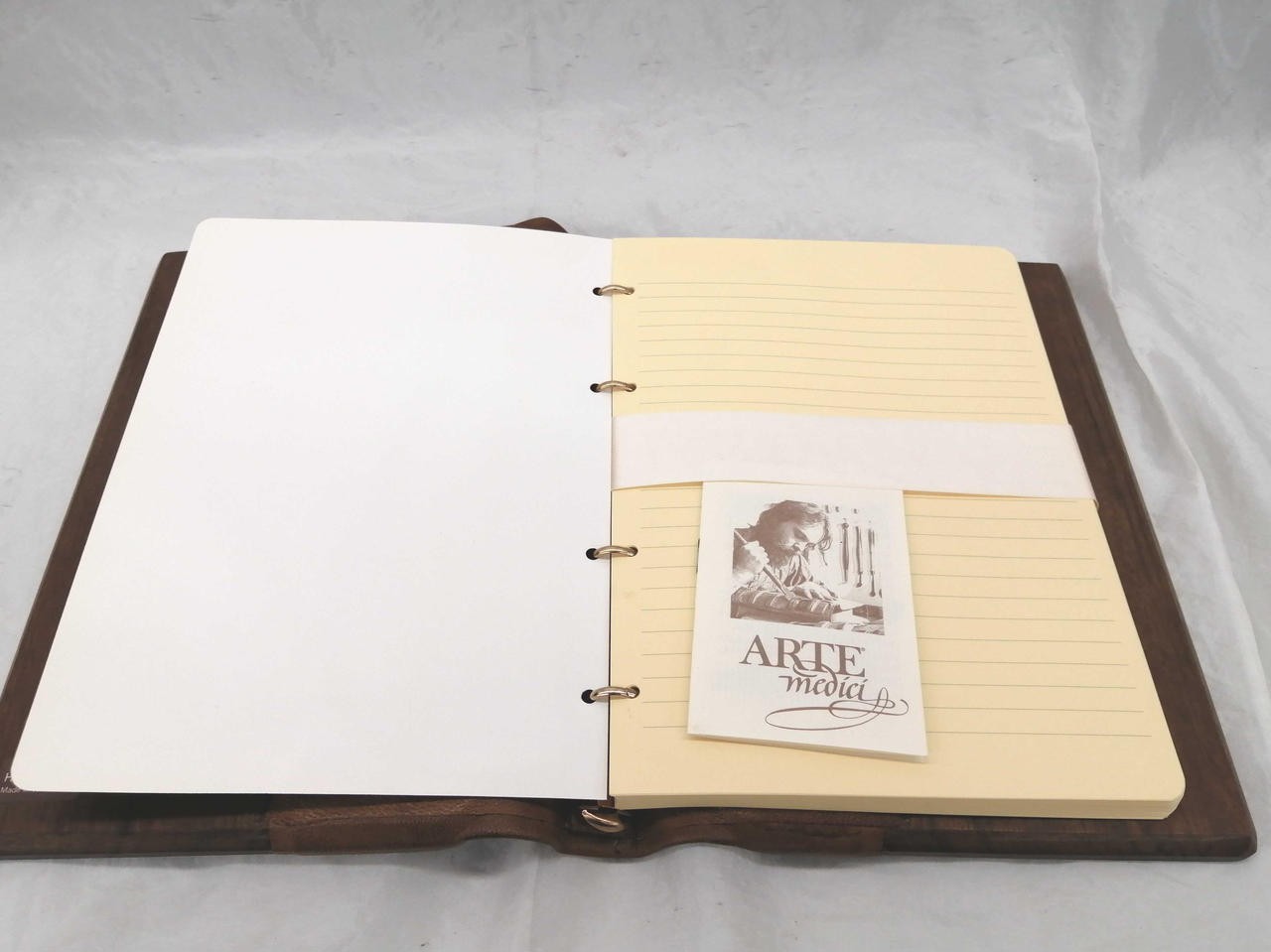 Leather Wood Notebook Cover Engraved With Arte Medici Cabin Prestige