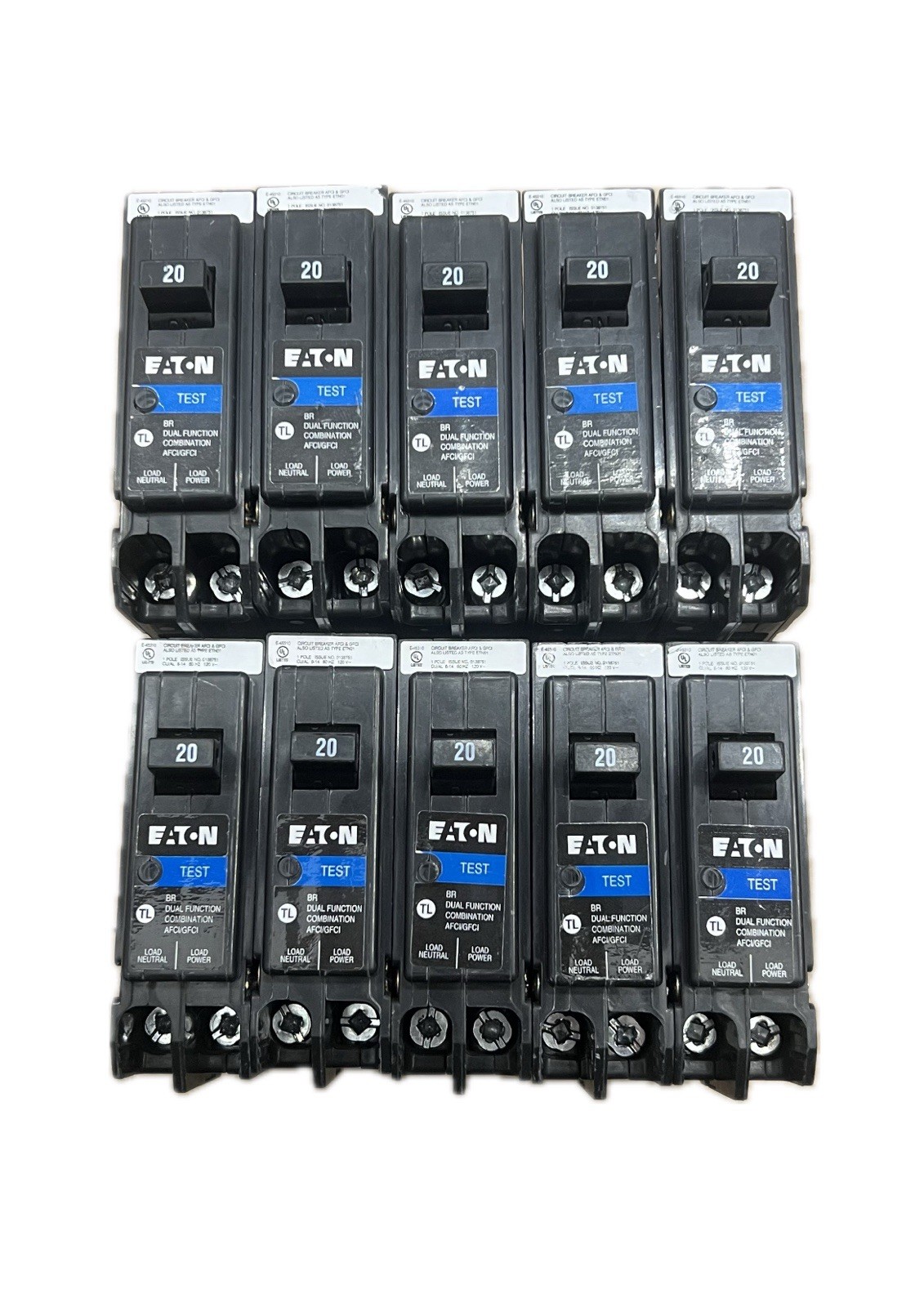 10 PCS Eaton BRP120DF 20A 1 Pole Dual Function Circuit Breaker AFCI GFCI FREE📦