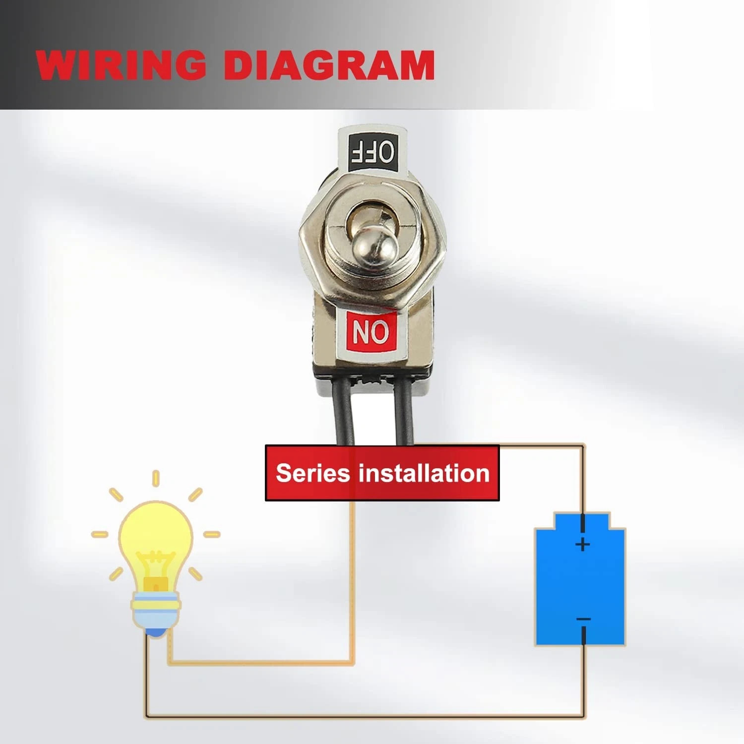 Heavy Duty Toggle Switch SPST 2 Pin ON/Off Rocker Toggle Switch 6A/125V 3A/25…
