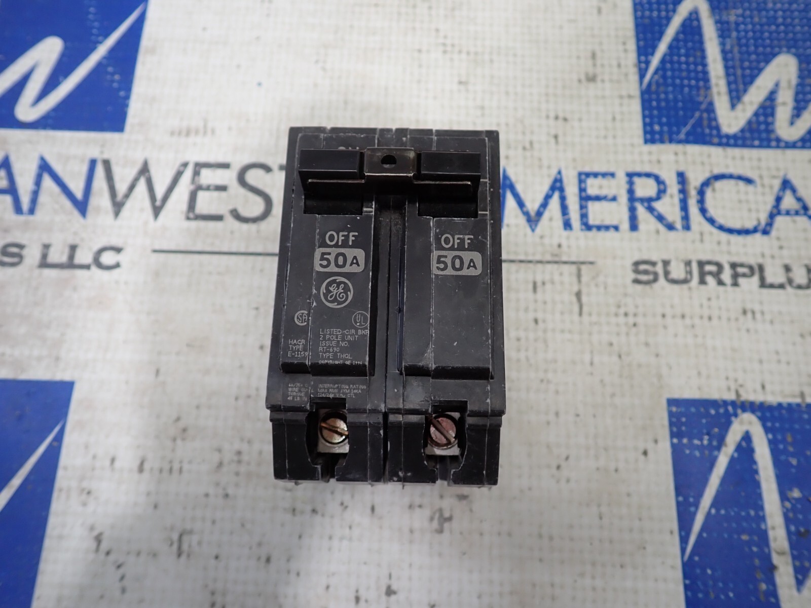 New GE THQL2150 2 Pole 50 Amp 120/240 Volt 10kA Plug On Circuit Breaker Qty 5