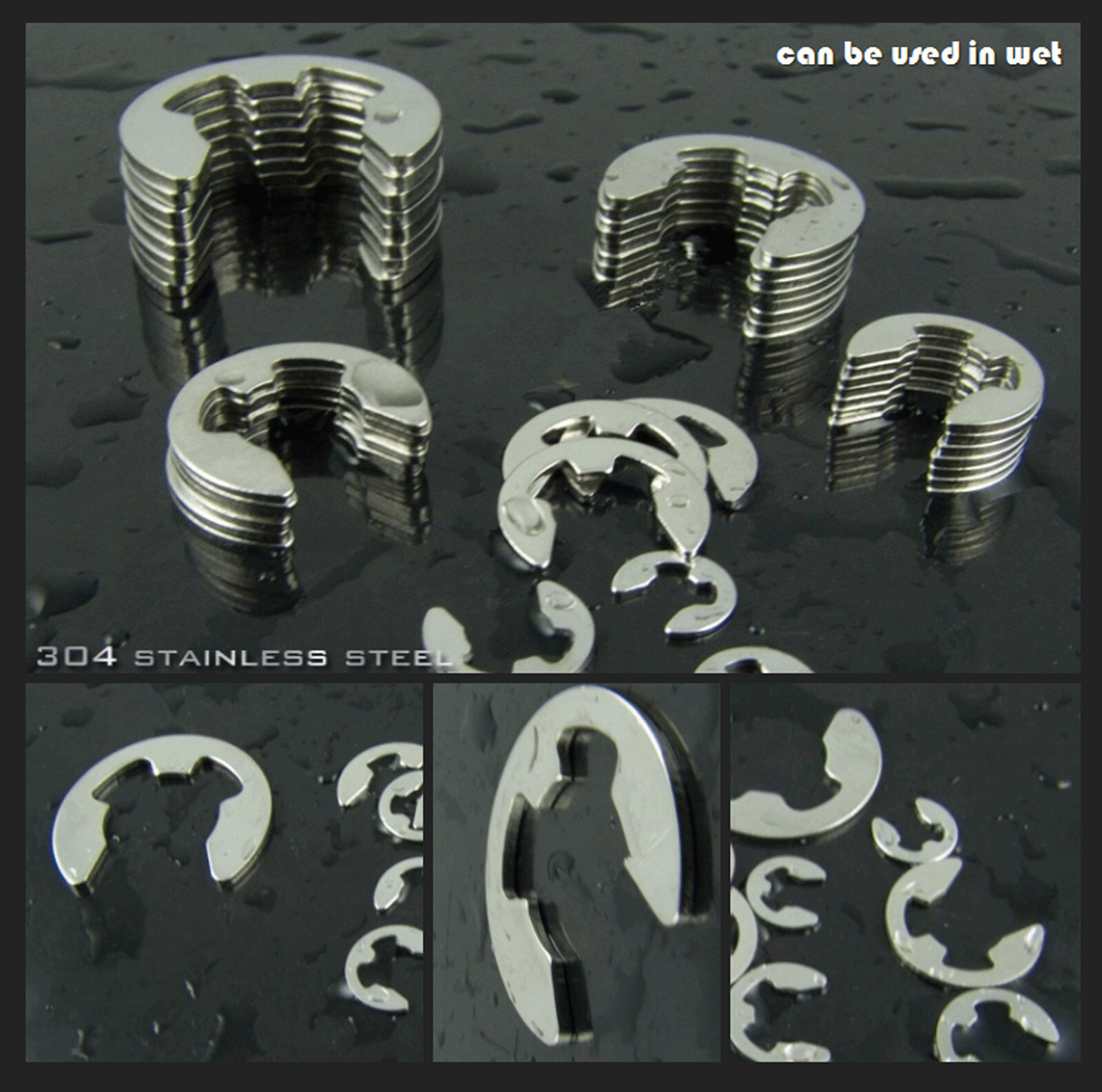 120 E Clips C CIRCLIPS Stainless Steel Kit Retaining Ring Assorted 1.5mm to 10mm