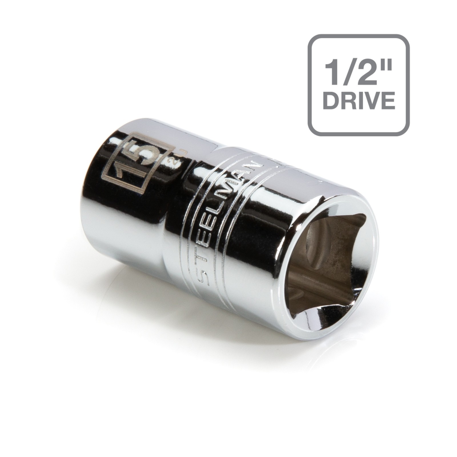 STEELMAN PRO 1/2-Inch Drive x 15mm Shallow 6-Point Metric Socket, 78312