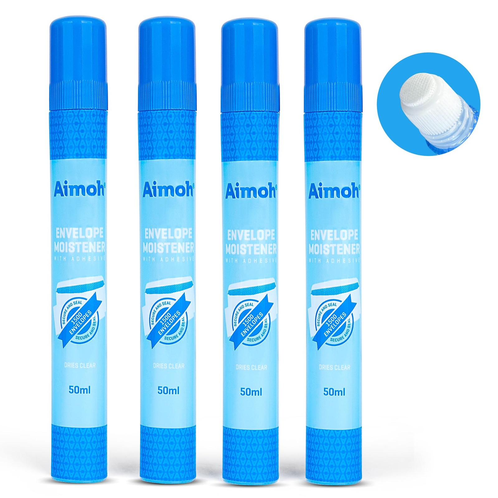 Aimoh Envelope Moistener with Adhesive, Fast-Drying, Envelope Sealer, Stamp and
