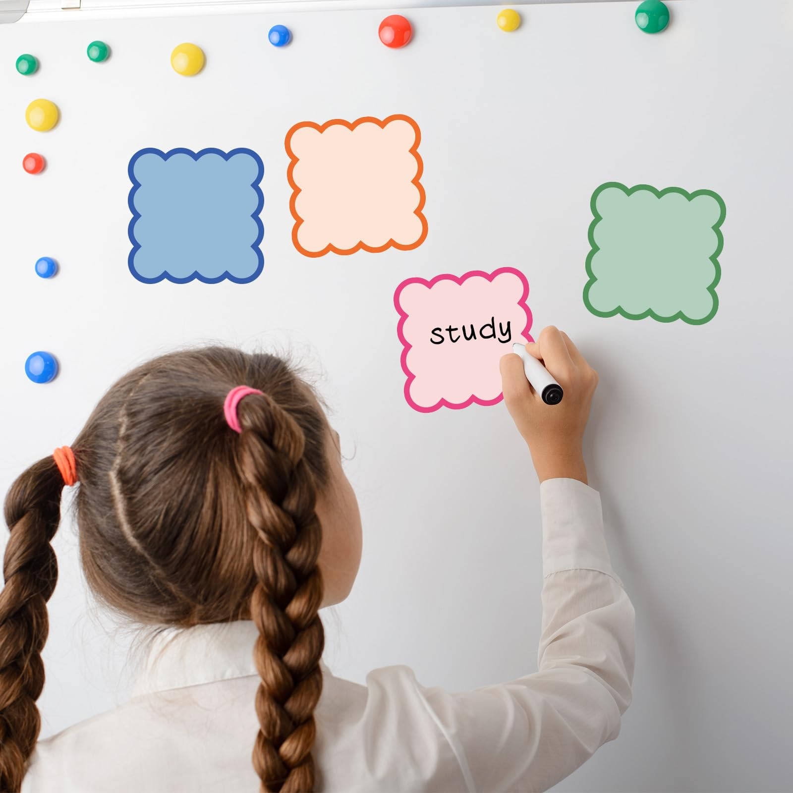JarThenaAMCS 16 Pack Scalloped Sticky Notes Colorful 3 x 3 inch, Multicolor
