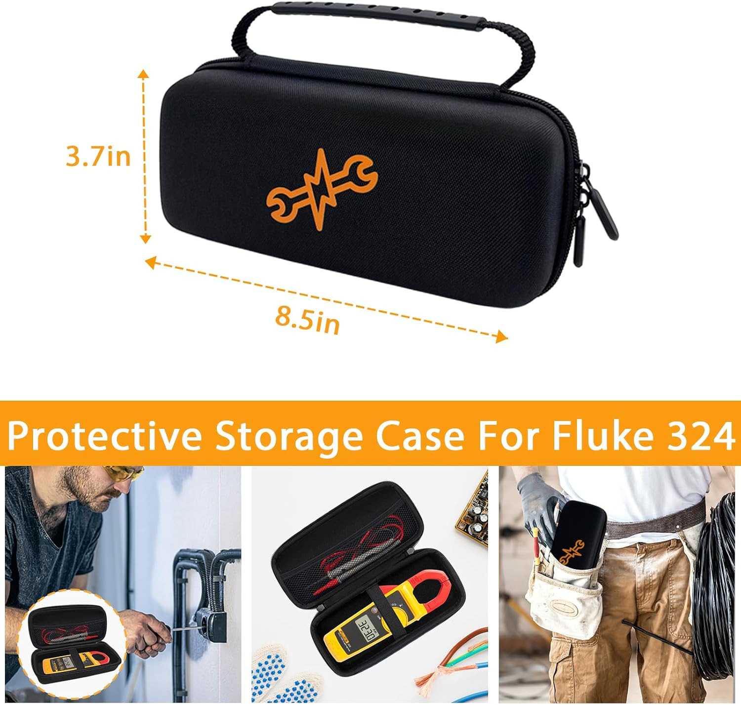 Hard Tool Carrying Case for Fluke 323/324/325/303/305 Clamp Multimeter FC True R