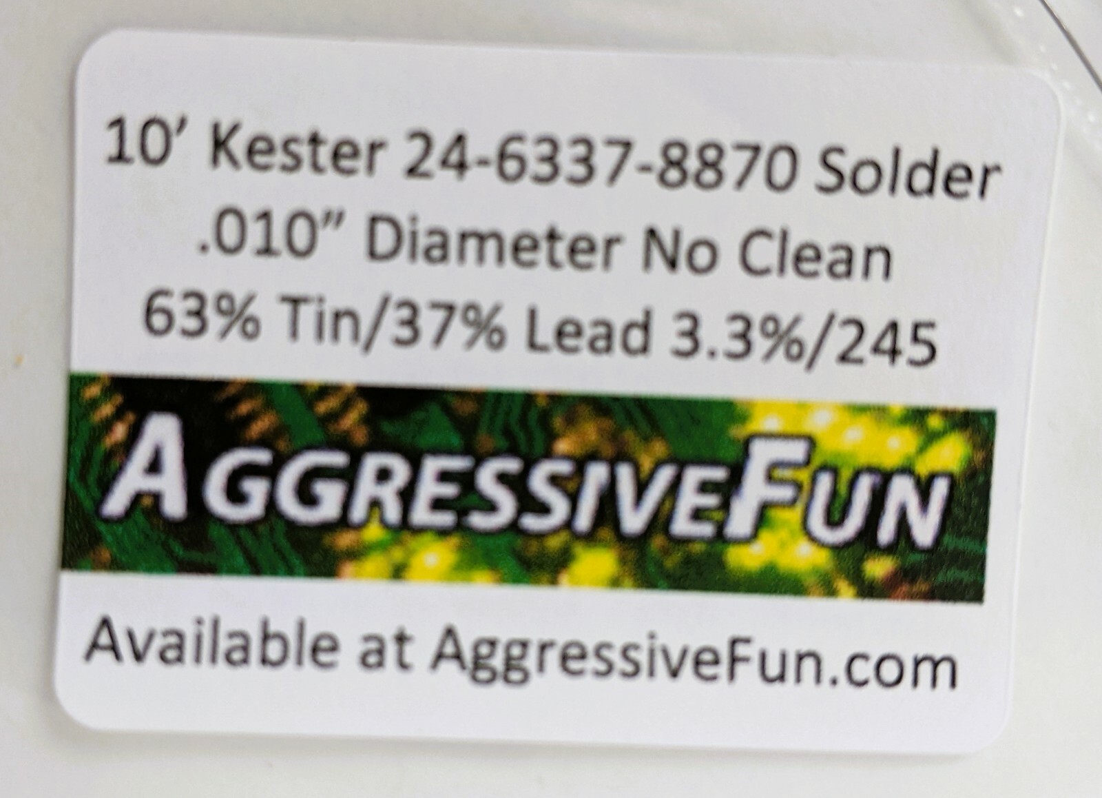 Tiny SMT Solder Kester No Clean 245 Core .010″ 63/37 Eutectic 24-6337-8870 30ft