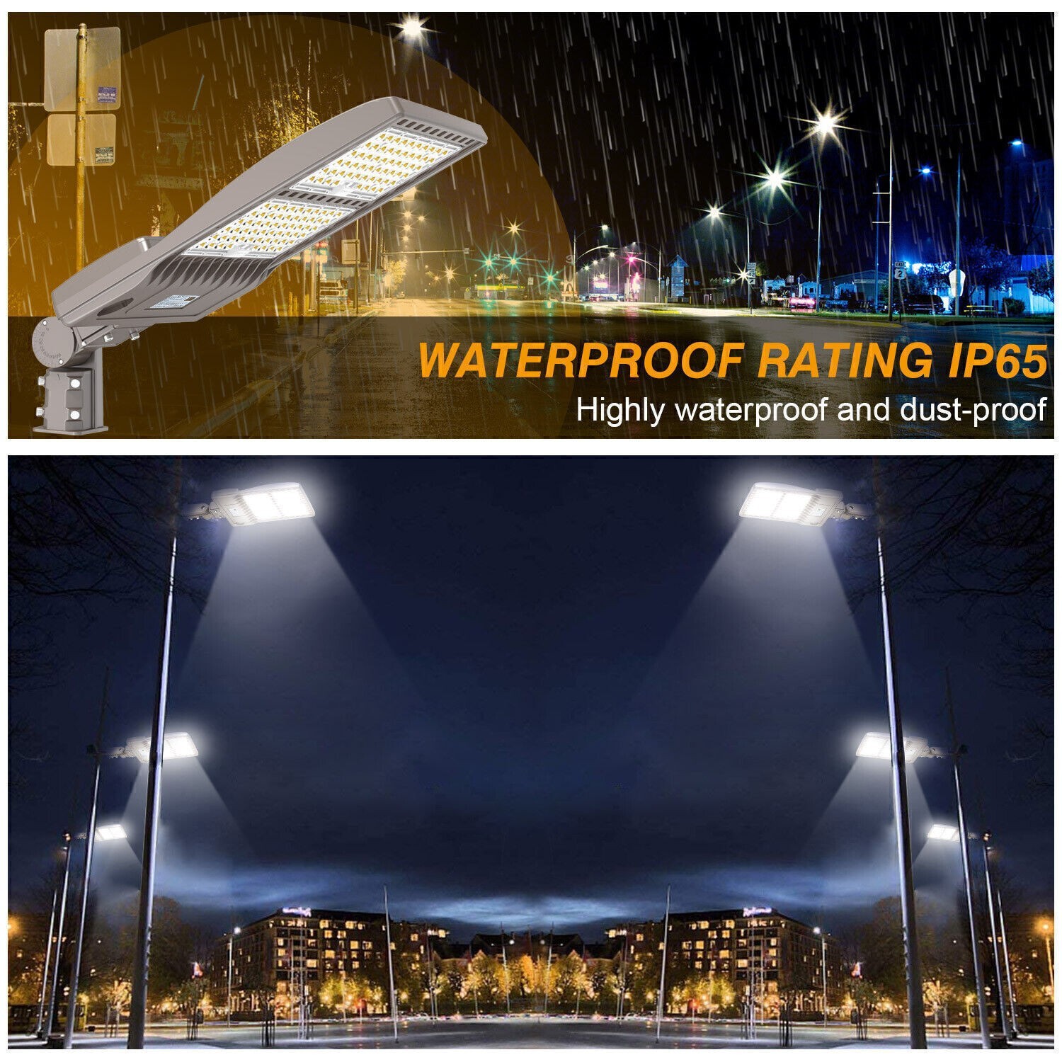 320W LED Shoebox Pole Light Outdoor Commercial Parking Lot Street Lighting 5000K