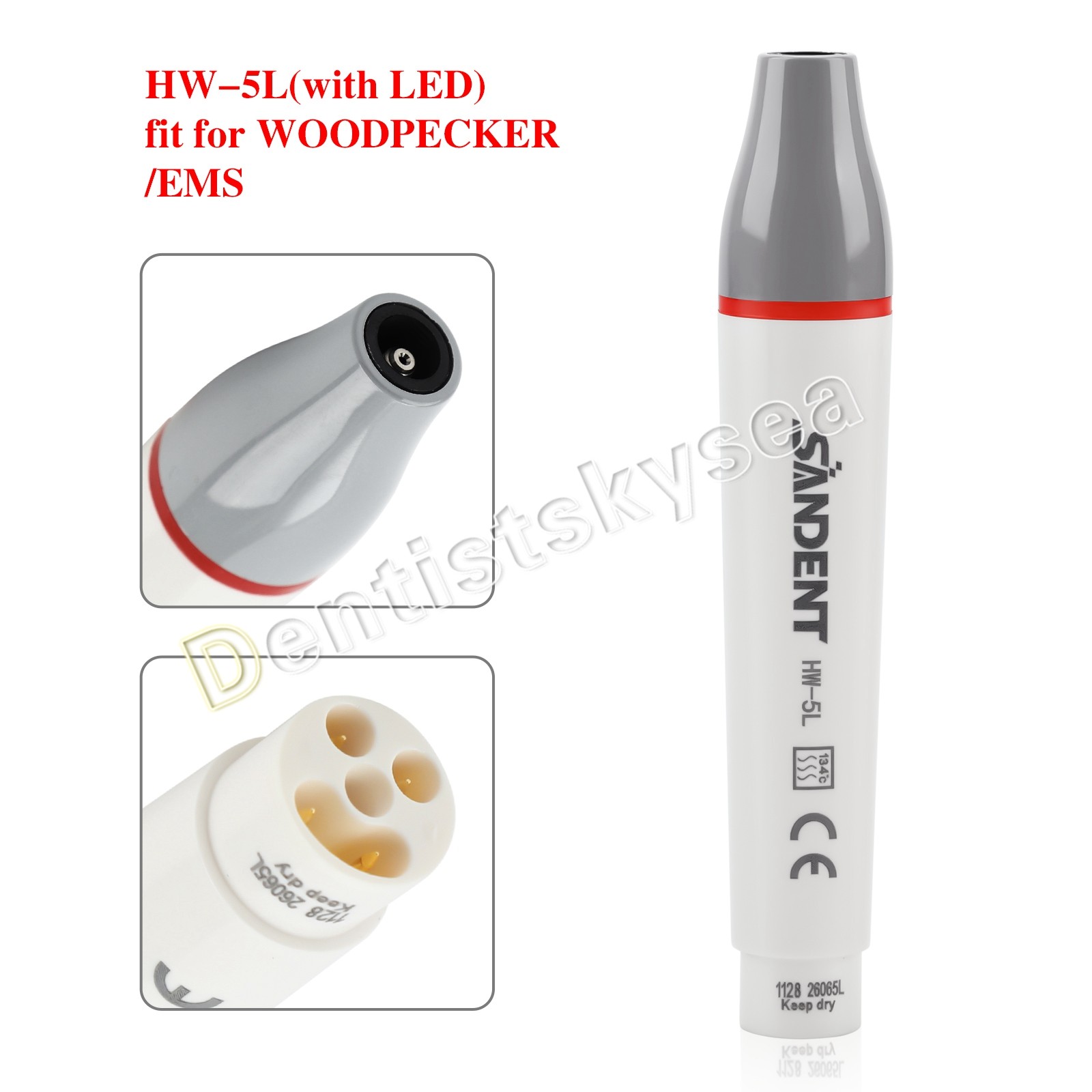 HW-6L Dental Ultrasonic Scaler Handpiece with LED Fit EMS Woodpecker SATELEC NSK