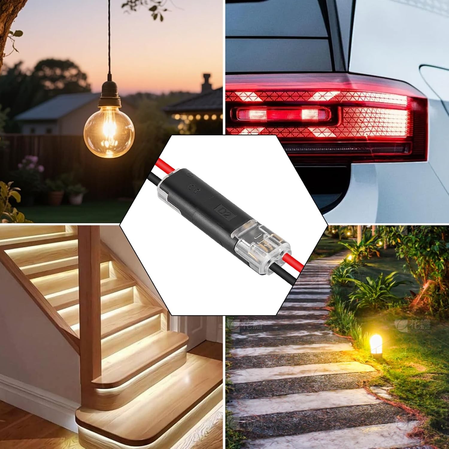 Double-Wire Plug-in Connector with Locking Buckle, Led Light Strip Connectors