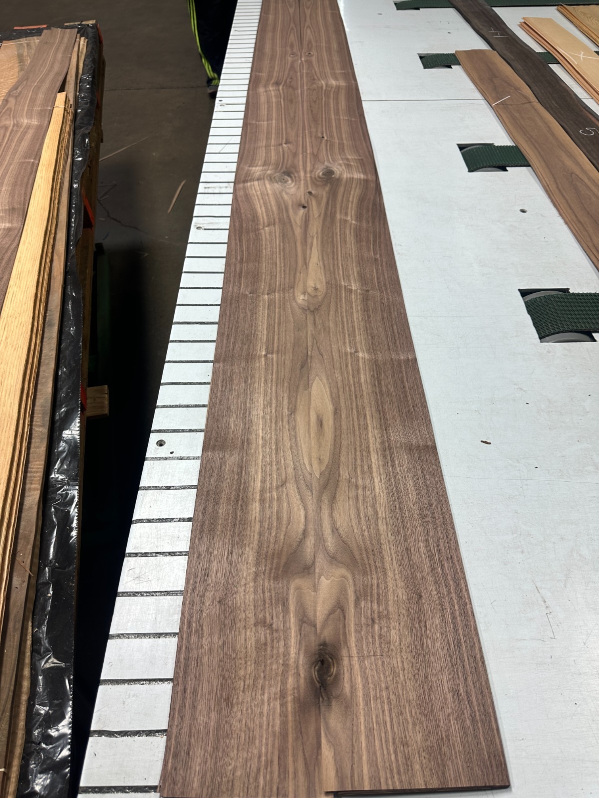 Walnut Raw Wood Veneer 2 sheets 110» x 6» 916S