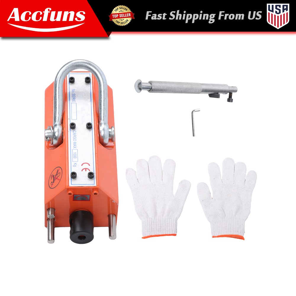 Neodymium Hoist Magnetic Lifter Lifting Magnet 2200Lbs/1000kg 2 Safety Factor