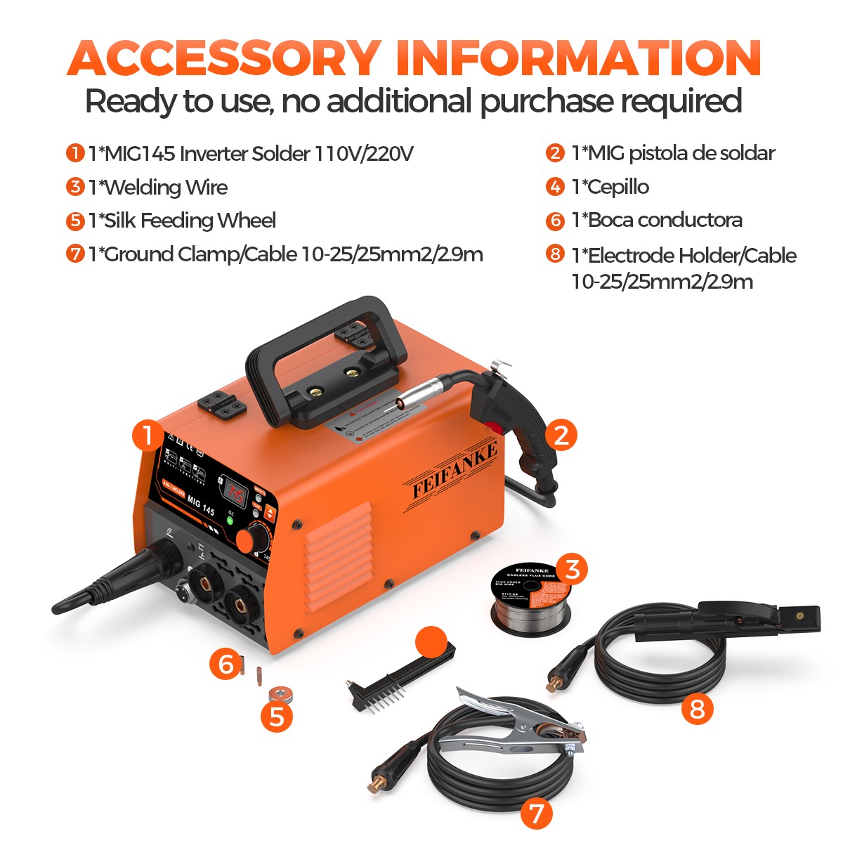 145A MINI MIG Welder 110V, Flux Core/Lift TIG/Stick Welder & TIG Welding Torch