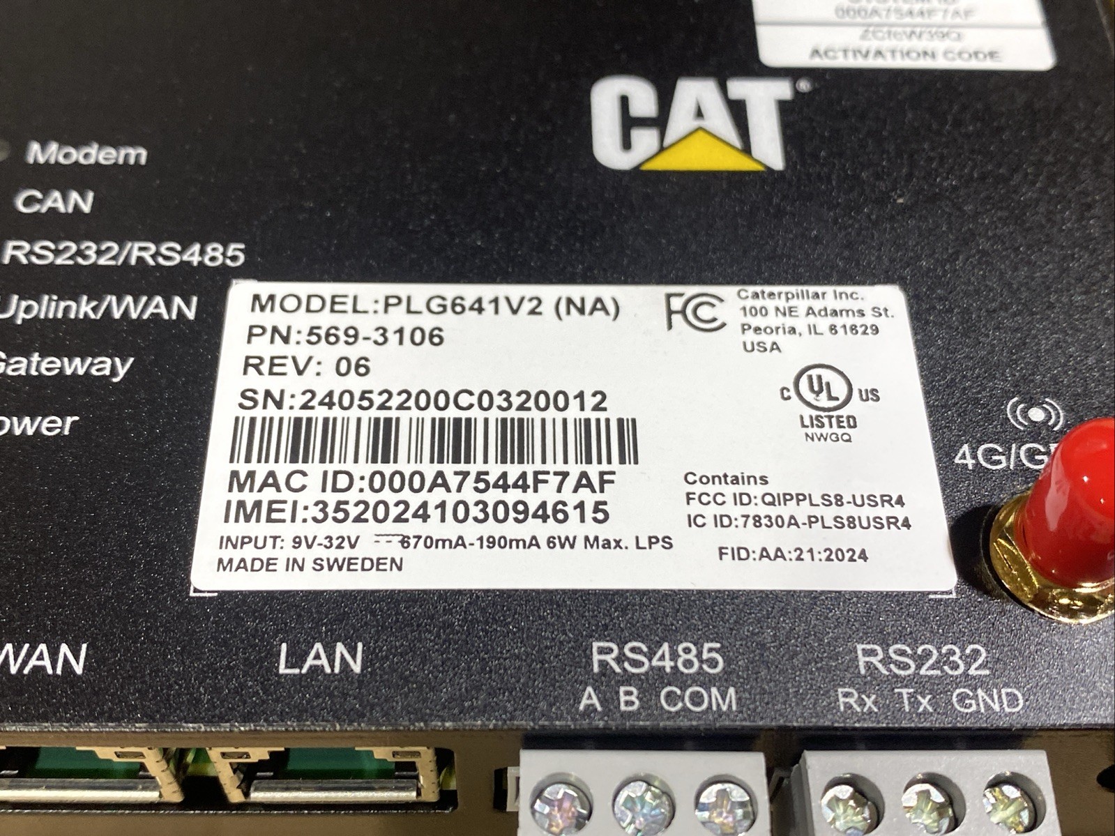 CAT 569-3106 Electronic Control Group 9-32V Module PLG641V2 For Cat Generator