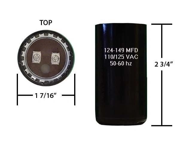 124-149 MFD 110/125 VAC motor start capacitor